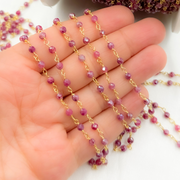 Coated Quartz Gold Plated Wire Wrap Chain